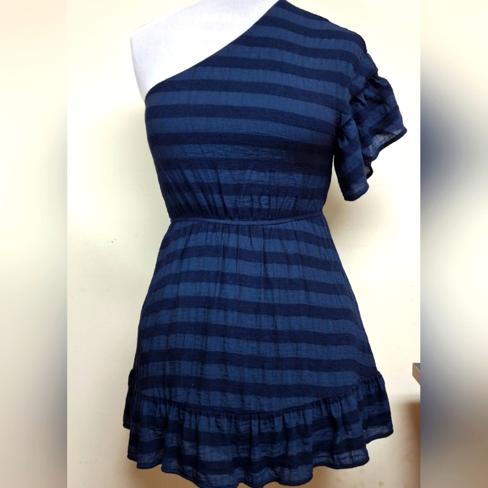 Tularosa XS Navy Blue One-Shoulder Dress